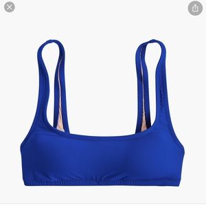 JCrew NWT retro scoopneck bikini top, L regal blue
